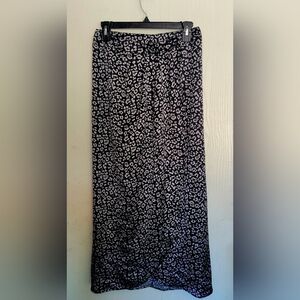 SINCERELY JULES  Animal Print Satin Wrap Maxi Skirt Sz M